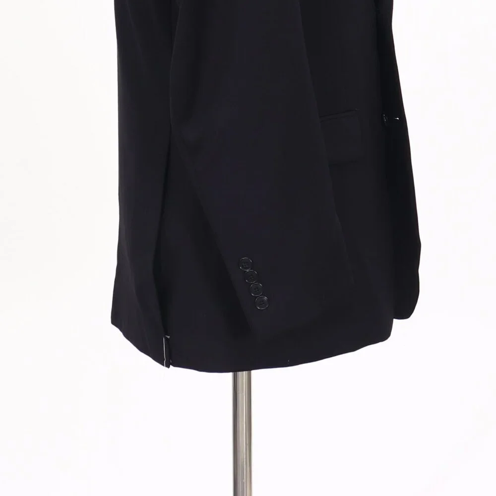 Jos. A. Bank 42L Black Solid 2-Button Sport Coat Blazer Jacket T232